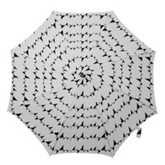 Black And White Wavy Stripes Pattern Hook Handle Umbrellas (small) by dflcprints