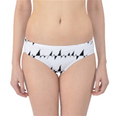 Black And White Wavy Stripes Pattern Hipster Bikini Bottoms