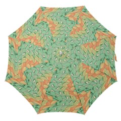 Emerald And Salmon Pattern Straight Umbrellas by linceazul