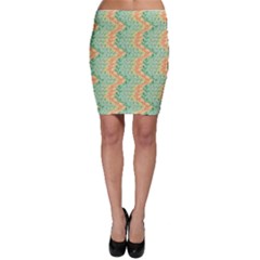 Emerald And Salmon Pattern Bodycon Skirt by linceazul