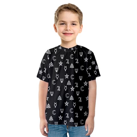 Witchcraft Symbols  Kids  Sport Mesh Tee by Valentinaart