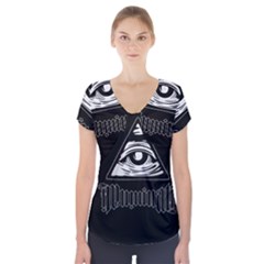 Illuminati Short Sleeve Front Detail Top by Valentinaart