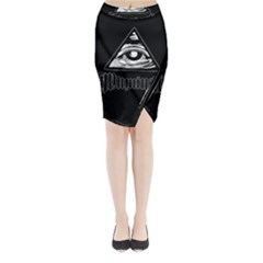 Illuminati Midi Wrap Pencil Skirt by Valentinaart