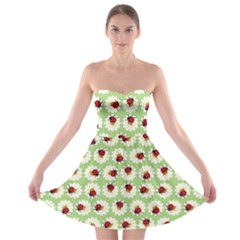 Ladybugs Pattern Strapless Bra Top Dress by linceazul