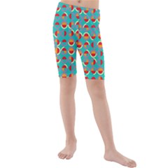 Semicircles And Arcs Pattern Kids  Mid Length Swim Shorts by linceazul