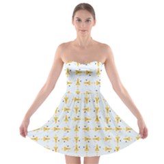 Spaceships Pattern Strapless Bra Top Dress by linceazul