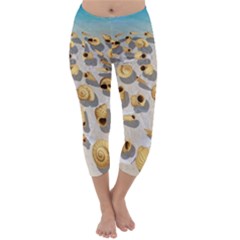 Shell Pattern Capri Winter Leggings  by Valentinaart