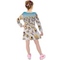 Shell pattern Kids  Long Sleeve Velvet Dress View2