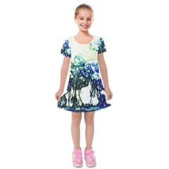 Colors Kids  Short Sleeve Velvet Dress by Valentinaart