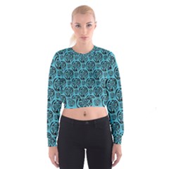 Turquoise Pattern Cropped Sweatshirt by linceazul