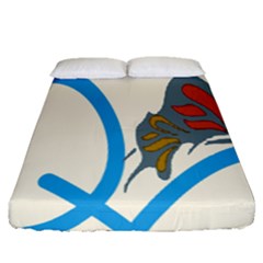 Butterfly Fitted Sheet (queen Size) by Mariart