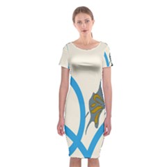 Butterfly Classic Short Sleeve Midi Dress by Mariart