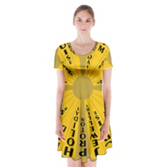 Wheel Of Fortune Australia Episode Bonus Game Short Sleeve V-neck Flare Dress by Mariart