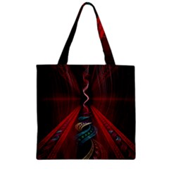 Artistic Blue Gold Red Zipper Grocery Tote Bag by Mariart