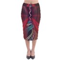 Artistic Blue Gold Red Velvet Midi Pencil Skirt View1