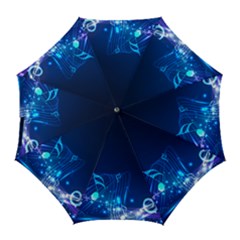 Abstract Musical Notes Purple Blue Golf Umbrellas