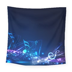 Abstract Musical Notes Purple Blue Square Tapestry (large) by Mariart