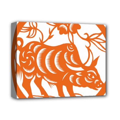 Chinese Zodiac Cow Star Orange Deluxe Canvas 14  X 11 