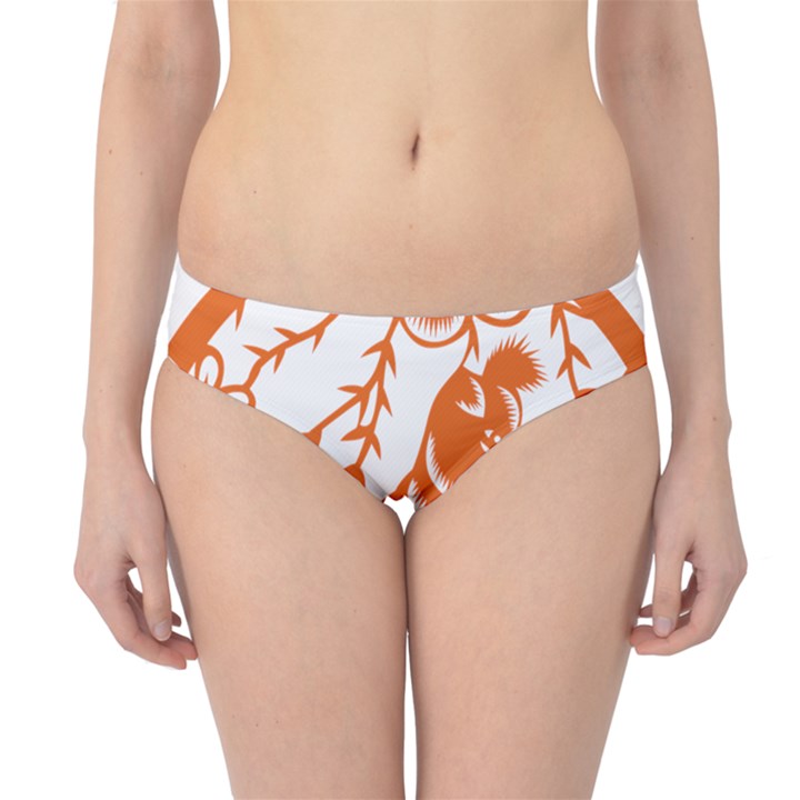 Chinese Zodiac Dog Star Orange Hipster Bikini Bottoms