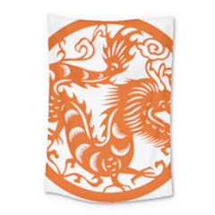 Chinese Zodiac Dragon Star Orange Small Tapestry