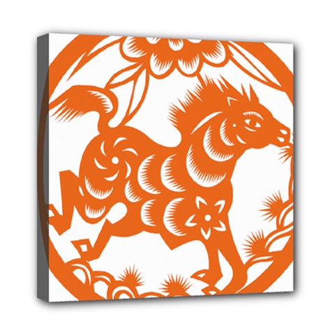 Chinese Zodiac Horoscope Horse Zhorse Star Orangeicon Mini Canvas 8  X 8 