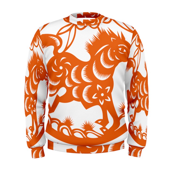 Chinese Zodiac Horoscope Horse Zhorse Star Orangeicon Men s Sweatshirt