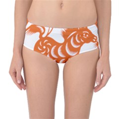 Chinese Zodiac Horoscope Horse Zhorse Star Orangeicon Mid-waist Bikini Bottoms by Mariart