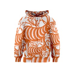 Chinese Zodiac Goat Star Orange Kids  Zipper Hoodie