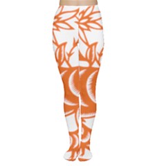 Chinese Zodiac Goat Star Orange Women s Tights by Mariart