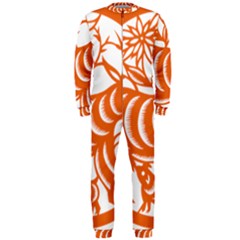 Chinese Zodiac Goat Star Orange Onepiece Jumpsuit (men) 
