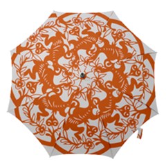 Chinese Zodiac Horoscope Monkey Star Orange Hook Handle Umbrellas (medium)