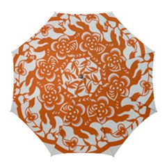 Chinese Zodiac Horoscope Pig Star Orange Golf Umbrellas by Mariart