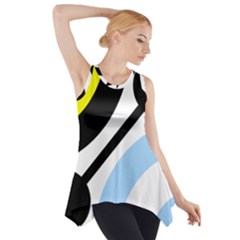 Circle Line Chevron Wave Black Blue Yellow Gray White Side Drop Tank Tunic