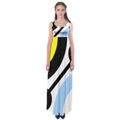 Circle Line Chevron Wave Black Blue Yellow Gray White Empire Waist Maxi Dress by Mariart