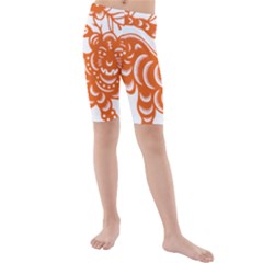 Chinese Zodiac Signs Tiger Star Orangehoroscope Kids  Mid Length Swim Shorts