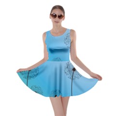 Flower Back Blue Green Sun Fly Skater Dress by Mariart