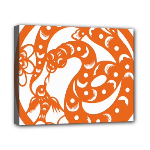 Chinese Zodiac Horoscope Snake Star Orange Canvas 10  X 8  by Mariart