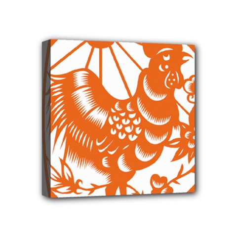 Chinese Zodiac Horoscope Zhen Icon Star Orangechicken Mini Canvas 4  x 4 