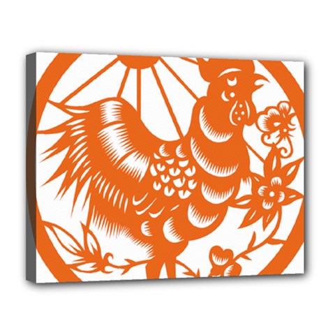 Chinese Zodiac Horoscope Zhen Icon Star Orangechicken Canvas 14  x 11 
