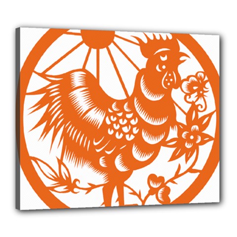Chinese Zodiac Horoscope Zhen Icon Star Orangechicken Canvas 24  x 20 
