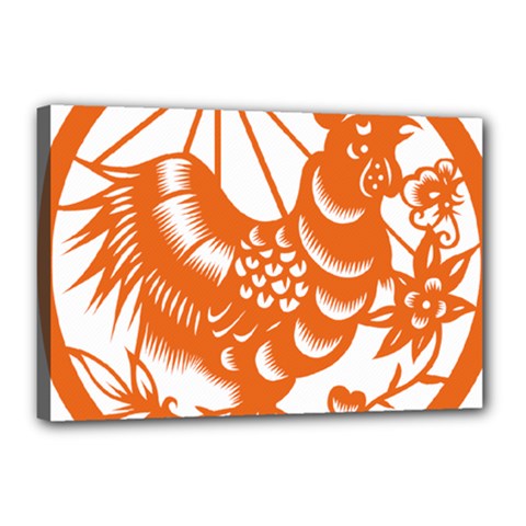 Chinese Zodiac Horoscope Zhen Icon Star Orangechicken Canvas 18  x 12 
