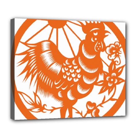 Chinese Zodiac Horoscope Zhen Icon Star Orangechicken Deluxe Canvas 24  x 20  