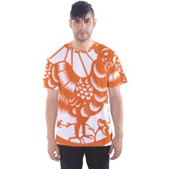 Chinese Zodiac Horoscope Zhen Icon Star Orangechicken Men s Sport Mesh Tee