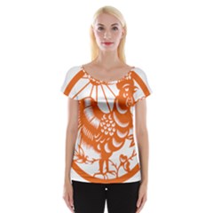 Chinese Zodiac Horoscope Zhen Icon Star Orangechicken Women s Cap Sleeve Top