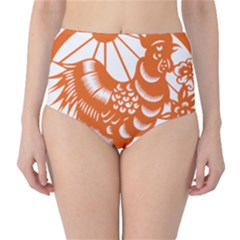 Chinese Zodiac Horoscope Zhen Icon Star Orangechicken High-waist Bikini Bottoms by Mariart