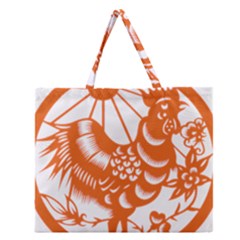 Chinese Zodiac Horoscope Zhen Icon Star Orangechicken Zipper Large Tote Bag