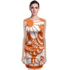 Chinese Zodiac Horoscope Zhen Icon Star Orangechicken Classic Sleeveless Midi Dress