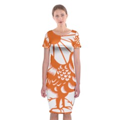 Chinese Zodiac Horoscope Zhen Icon Star Orangechicken Classic Short Sleeve Midi Dress