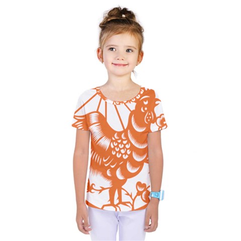 Chinese Zodiac Horoscope Zhen Icon Star Orangechicken Kids  One Piece Tee by Mariart