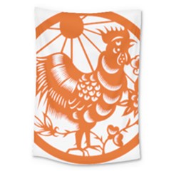 Chinese Zodiac Horoscope Zhen Icon Star Orangechicken Large Tapestry